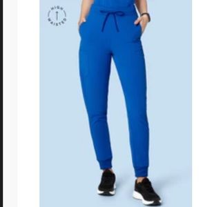 Medium sized mandala cobalt blue jogger scrub pants